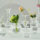 Modern nordic glass ribbed vase set living room decor