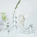 Modern nordic glass ribbed vase set living room decor
