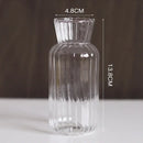 Modern nordic glass ribbed vase set living room decor