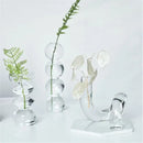 Modern nordic glass ribbed vase set living room decor