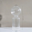 Modern nordic glass ribbed vase set living room decor