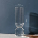 Modern nordic glass ribbed vase set living room decor
