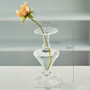 Modern nordic glass ribbed vase set living room decor