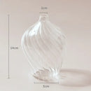 Modern nordic glass ribbed vase set living room decor