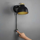 Modern white and brass nordic wall sconce bedroom adjustable arm