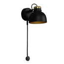 Modern white and brass nordic wall sconce bedroom adjustable arm
