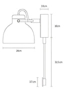 Modern white and brass nordic wall sconce bedroom adjustable arm