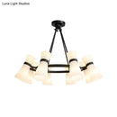 Modern black & gold wide flare pendant lighting dining room chandelier