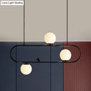 Modern black & gold opal glass chandelier – dining room light fixture
