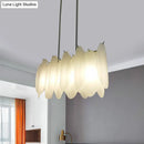 DecorBites™ Modern Oval Panel Pendant Light - Milk Glass - 4-Light - Gold Finish