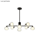 DecorBites™ Modern Oval Shade Island Light - 8/12 Lights Glass Suspension Light in Black/White
