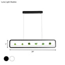 Modern rectangular succulent led chandelier – dining room ceiling light