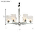 DecorBites™ Modern Ribbed Glass Chandelier Pendant - Chrome Finish, 6 Lights for Living Room Ceiling