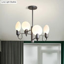 DecorBites™ Modern Silver Gray Oval Semi Flush Mount Ceiling Light with Opal Glass for Bedroom