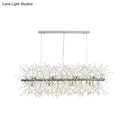 DecorBites™ Modern Silver Metal Linear Island Light with 12 Lights - Elegant Dining Room Lamp