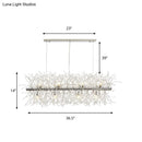 DecorBites™ Modern Silver Metal Linear Island Light with 12 Lights - Elegant Dining Room Lamp