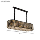 DecorBites™ Modern Smoke Gray Crystal Pendant Light for Dining Room Island - 6 Heads, 3 Sided Design