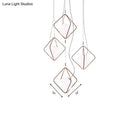 DecorBites™ Modern Square Suspension Light with Metal & Glass Orb Shade in White – Ideal for Living Room