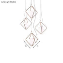 DecorBites™ Modern Square Suspension Light with Metal & Glass Orb Shade in White – Ideal for Living Room