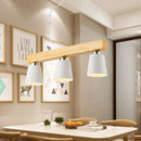 DecorBites™ Modern Tapered Indoor Ceiling Light - 3 Heads Black/White Island Lighting with Wooden Beam