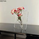DecorBites™ Modern Transparent Square Vase for Flowers