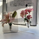 DecorBites™ Modern Transparent Square Vase for Flowers
