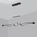 Modern black & white twisted led island pendant dining room light