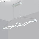 Modern black & white twisted led island pendant dining room light