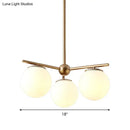 DecorBites™ Modern White Frosted Glass Globe Chandelier - 3-Light Gold Ceiling Pendant Lamp for Bedrooms
