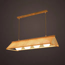 DecorBites™ Modern Wood Bamboo Ceiling Light with Cream Glass Shade
