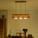 DecorBites™ Modern Wood Pendant Light in Roof Shape, Beige Hanging Fixture, 16"/19.5" Width