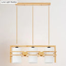 DecorBites™ Modern Wooden 3-Bulb Island Pendant Light with Cylindrical Fabric Shade