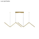 DecorBites™ Modern Zigzag Metal Hanging Lamp - Black/Gold LED Island Pendant in Warm/White Light for Dining Room