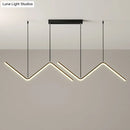 DecorBites™ Modern Zigzag Metal Hanging Lamp - Black/Gold LED Island Pendant in Warm/White Light for Dining Room