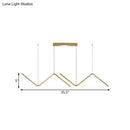 DecorBites™ Modern Zigzag Metal Hanging Lamp - Black/Gold LED Island Pendant in Warm/White Light for Dining Room