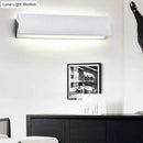 Modern white linear led wall light outdoor direct wired electric