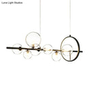 Modernist black 7-bulb glass island light dining room hanging pendant