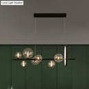 Modernist black 7-bulb glass island light dining room hanging pendant