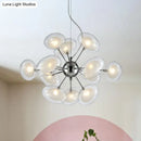 DecorBites™ Modernist Burst Chandelier - Dual Oblate Glass - 12-Light Chrome Suspension Lighting