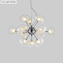 DecorBites™ Modernist Burst Chandelier - Dual Oblate Glass - 12-Light Chrome Suspension Lighting