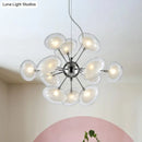 DecorBites™ Modernist Burst Chandelier - Dual Oblate Glass - 12-Light Chrome Suspension Lighting