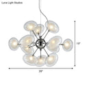 DecorBites™ Modernist Burst Chandelier - Dual Oblate Glass - 12-Light Chrome Suspension Lighting