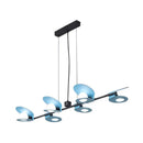 DecorBites™ Modernist Mussel Island Ceiling Light - Metallic Blue & Black - 6-Bulb Hanging Lamp Kit for Dining Room