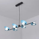 DecorBites™ Modernist Mussel Island Ceiling Light - Metallic Blue & Black - 6-Bulb Hanging Lamp Kit for Dining Room