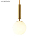 Modernist black & gold white glass pendant light kitchen globe lamp