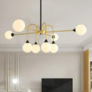 DecorBites™ Modo Glass Suspension Light - Nordic 8-Head Chandelier in Gold Finish for Dining Room