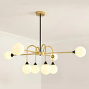 DecorBites™ Modo Glass Suspension Light - Nordic 8-Head Chandelier in Gold Finish for Dining Room