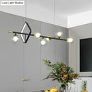 DecorBites™ Molecular Dining Room Island Pendant Light - Dual Glass 6-Light Modern Hanging Lamp Kit