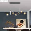 DecorBites™ Molecular Dining Room Island Pendant Light - Dual Glass 6-Light Modern Hanging Lamp Kit
