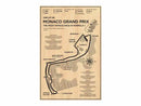 Vintage sepia interlagos monaco grand prix art print living room decor
